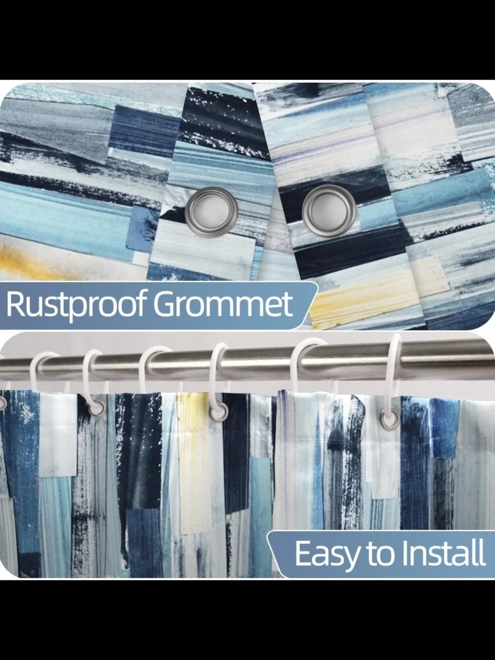 Blue Abstract Stripe Shower Curtain - Contemporary Home Bath